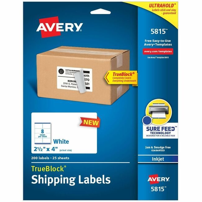 Avery Products Corporation Label Paper White 2-1/2X4 AVE5815