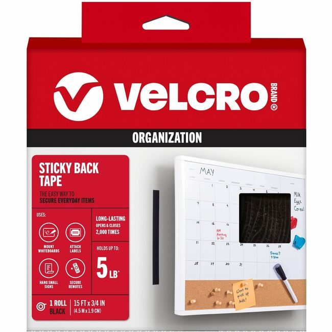 VELCRO Brand Velcro Companies Brand Tape Stickbk Hook&Loop Black VEK90081