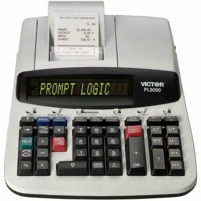 Victor Technology Calc Prt Thermal 14DGT Gray VCTPL8000
