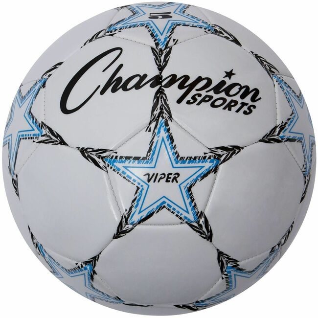 Champion Sports Ball Soccer SIZE 5 White CSIVIPER5