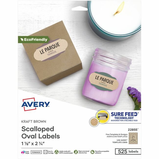 Avery Products Corporation Labels Sclp Ovl Kft 525 Pack AVE22855