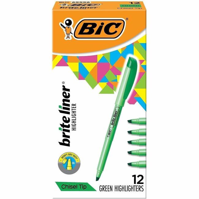 BIC Corporation Highlighter Briteliner Green BICBL11-GN