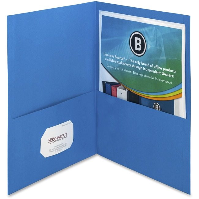 Business Source Folder 2-POCKET Letter Blue BSN78491