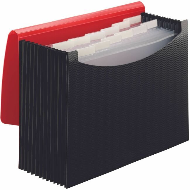 Smead Manufacturing Co. File Exp Poly 12DIV Black Red SMD70866