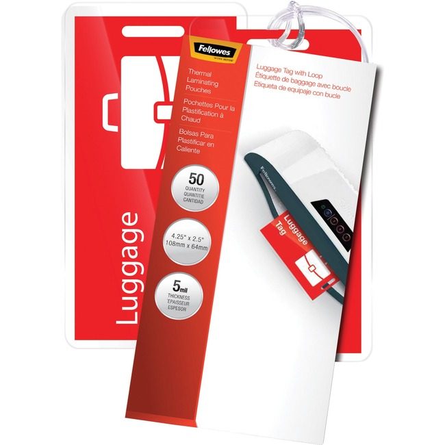 Fellowes Brands Pouch Lam W/Tags Clear FEL52034