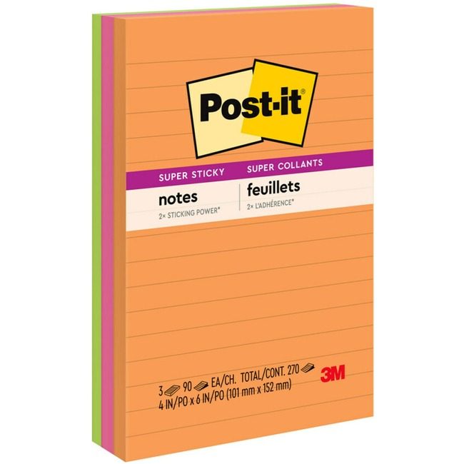 3M Company Notes Sprstky 4X6 3 Pack Lined MMM660-3SSUC