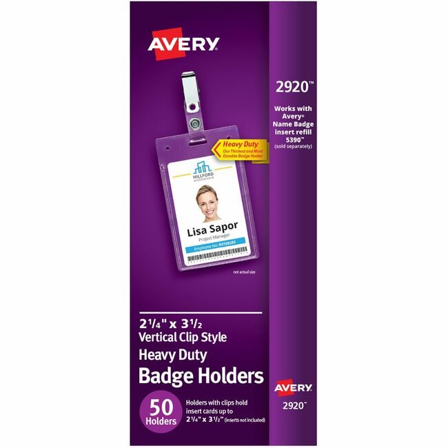 Avery Products Corporation Holder Badge Clip Vertical AVE2920