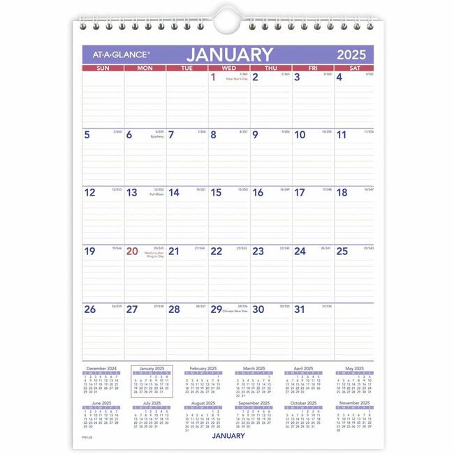 ACCO Brands AT-A-GLANCE Calendar Wall Monthly 8X11 AAGPM1-28