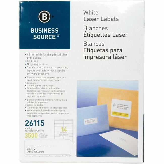 Business Source Label Ij/Lsr 1.3X4 We 3500 BSN26115