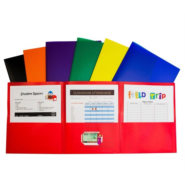 C-Line Products 3-POCKET POLY PORT Assorted 24/B CLI33940