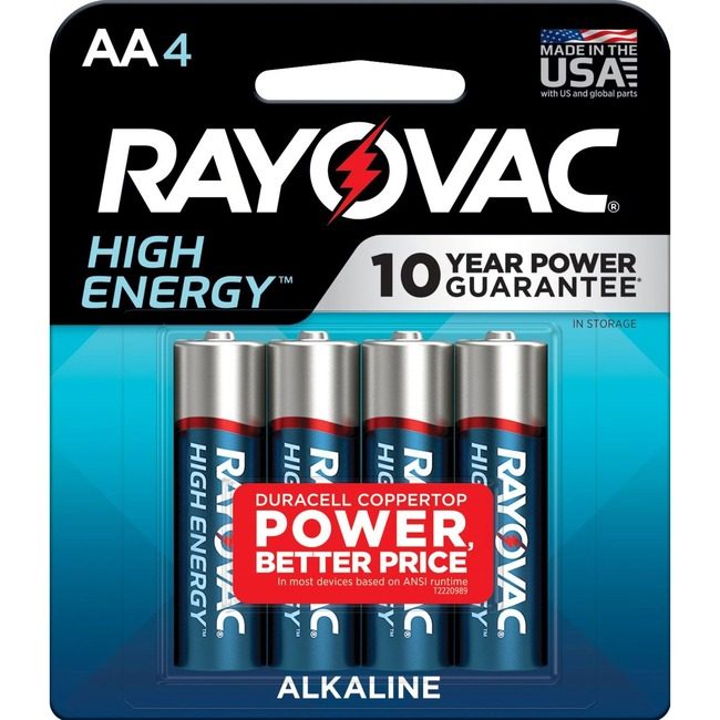 Energizer Holdings Rayovac Battery Alka Hi Enrgy Aa 4 Pack RAY8154T