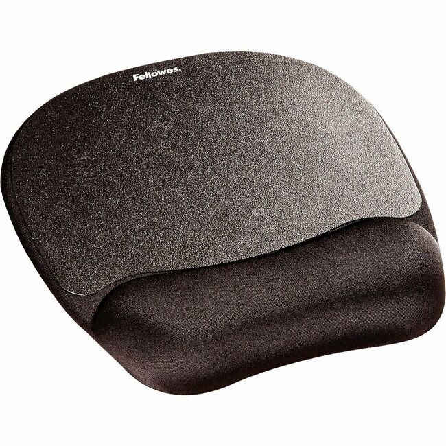 Fellowes Brands Mousepad Wstrst Mem Foam Black FEL9176501