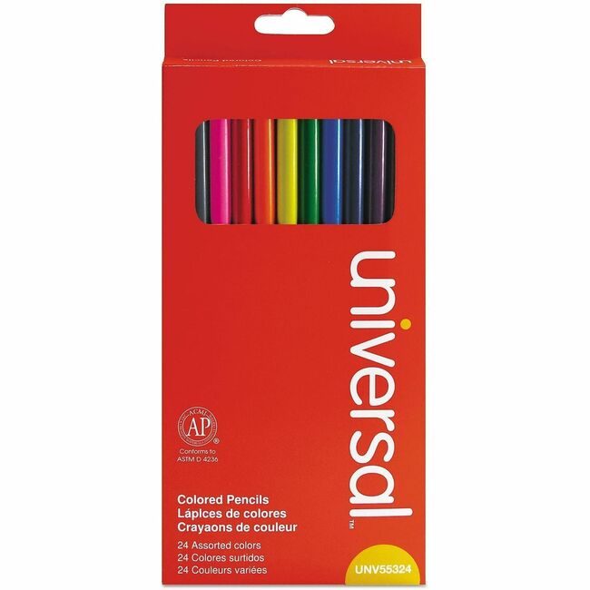 Universal Office Products Pencil Colored 24/PK Assorted UNV55324