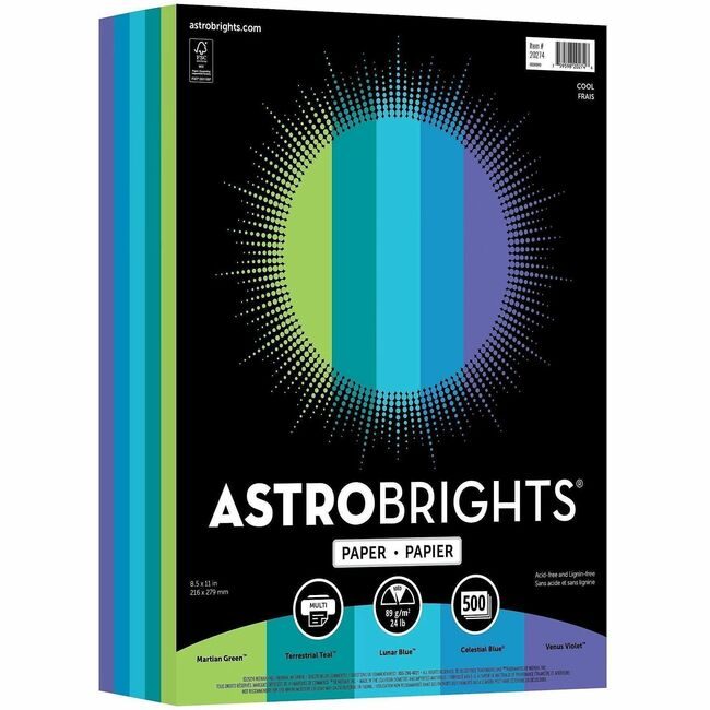 Neenah Paper, Inc. Astrobrights Astrobrt 24# Cool Ast WAU20274
