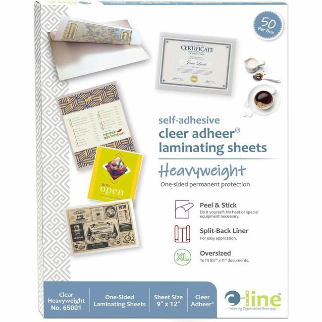 C-Line Products Sheets Laminating Slfadh Clear CLI65001