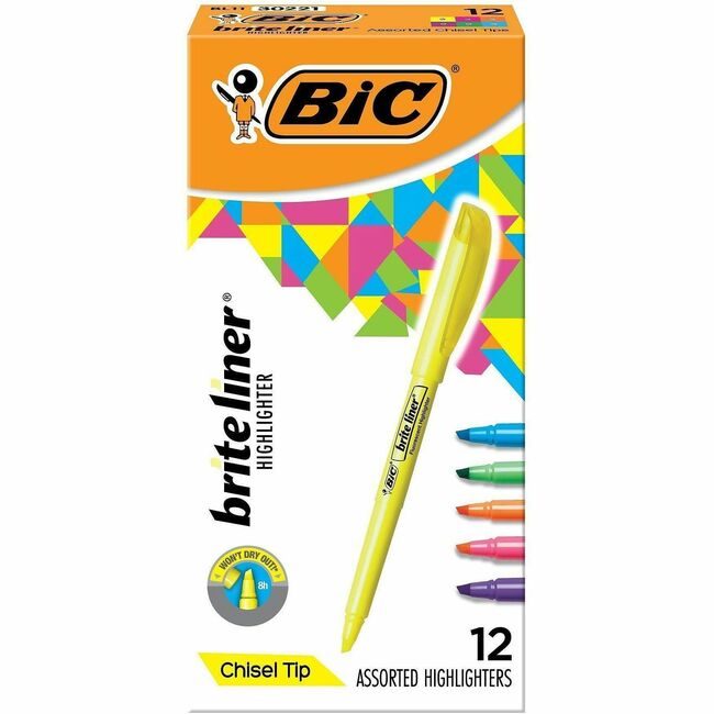 BIC Corporation Highlighter Brtlnr Assorted 12 Pack BICBL11-AST
