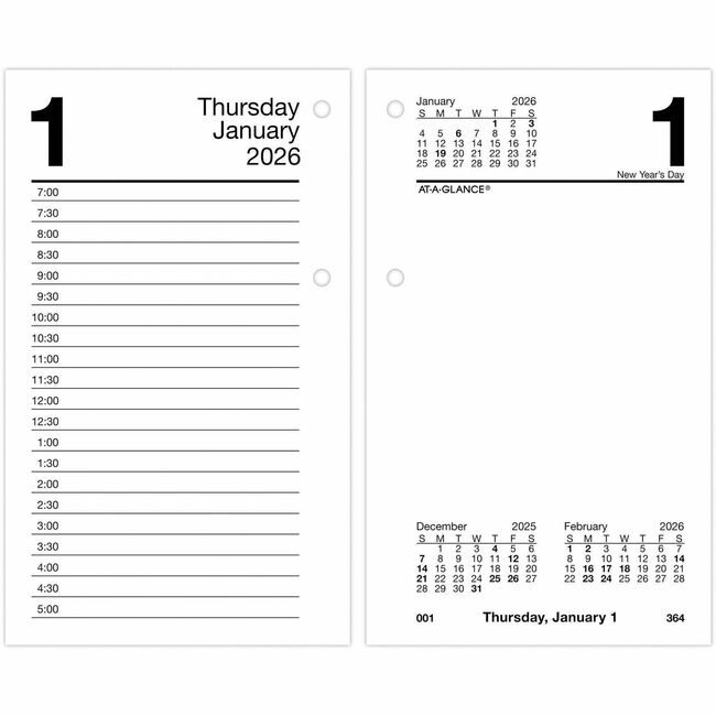 ACCO Brands AT-A-GLANCE Refill Calendar Dly W/Tabs AAGE717T-50
