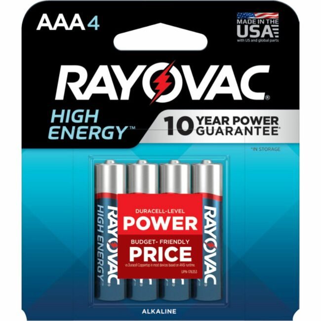 Energizer Holdings Rayovac Battery Alka Hi Enrgy Aaa 4 Pack RAY8244T