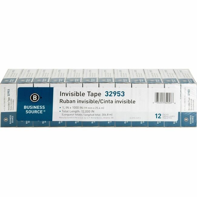 Business Source Tape Roll Inv 3/4X1000 12 Pack BSN32953