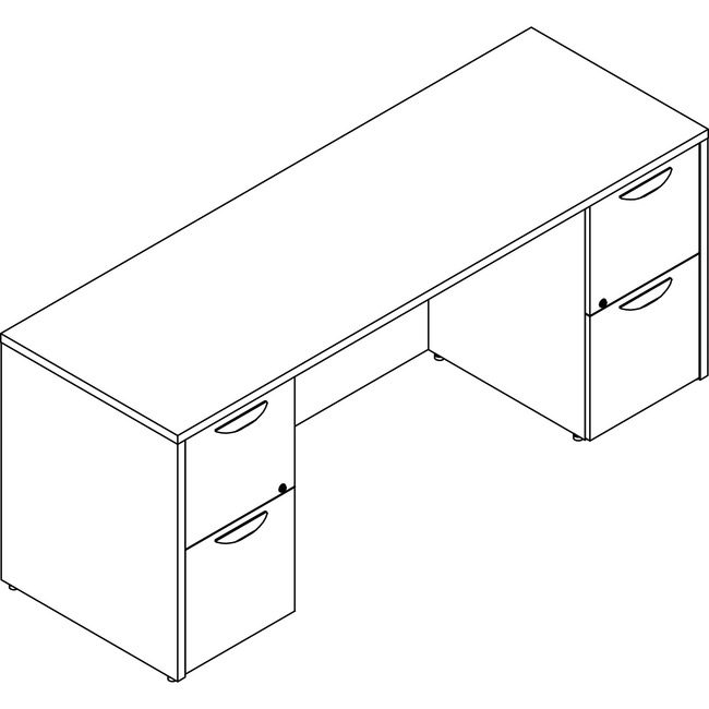 Lorell Credenza 24X72 Double Ped Ge LLRPC2472GE