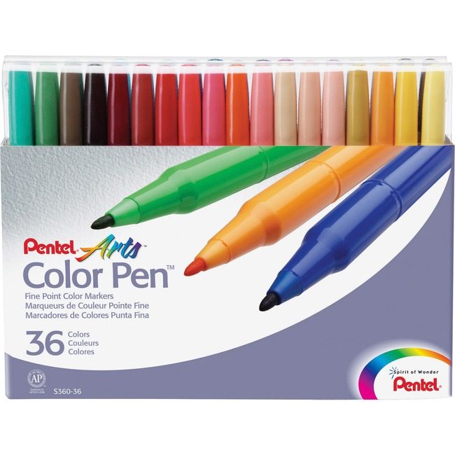 Pentel of America Set Pen Color 36 COUNT PENS360-36