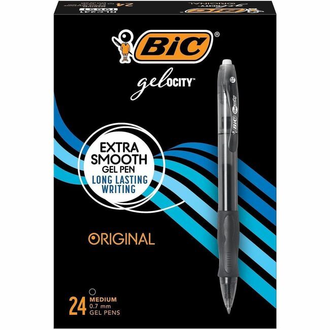 BIC Corporation Pen Gelocity Rt 0.7 Black 24 Pack BICRLC241-BK
