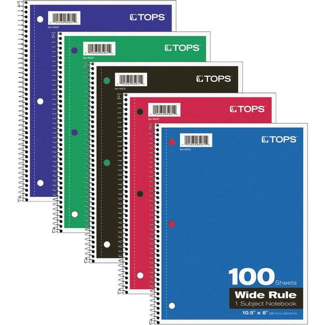 TOPS Products Notebook Wrbnd 3HP 1SUB 100 TOP65031