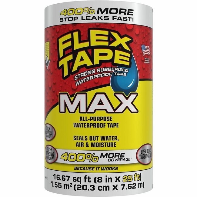 Swift Response, LLC Flex Seal Tape Max 8"X25 White FLXTFSMAXWHT08