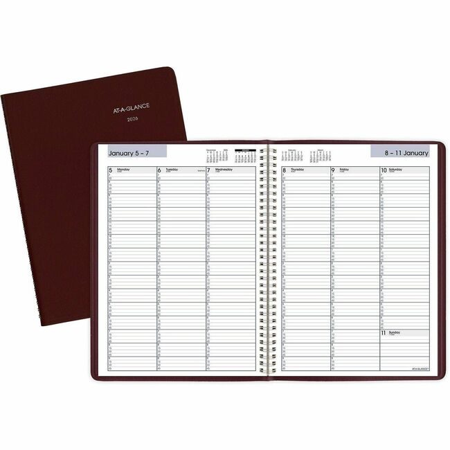 ACCO Brands AT-A-GLANCE Book Appt Weekly 8X11 Brgndy AAGG520-14
