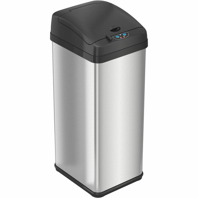 HLS Commercial Trashcan Round Lock Steel HLCHLS13MX