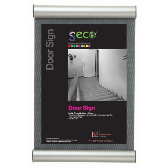Stewart Superior Seco Snapframe Doorsgn 8.5X11 Sv SSCDS8511SV