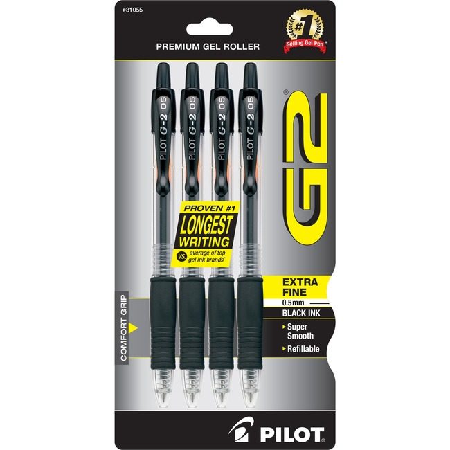 Pilot Corporation of America Pen Gel G2 Xfn 4 Pack Black PIL31055
