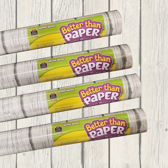 Teacher Created Resources Fabric Roll Whtwood Btp 4 Pack TCR6331