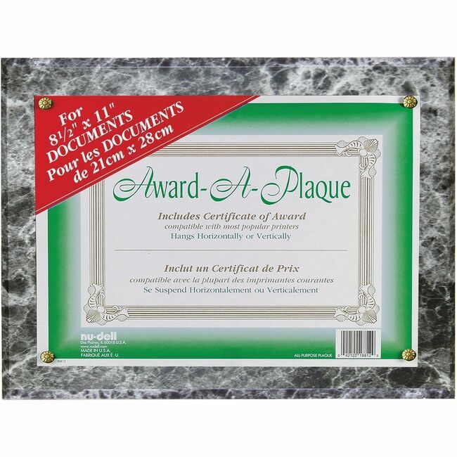 Nu-Dell Manufacturing Plaque Award Bk/Ml NUD18815M