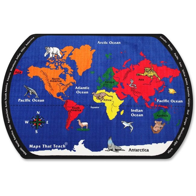 Flagship Carpets Rug Maps Teach 109"X132" FCIFE122-58A