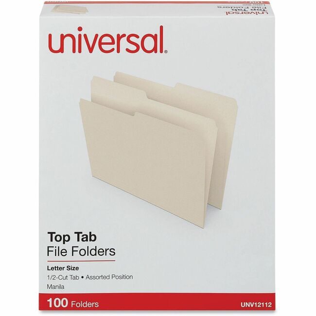 Universal Office Products Folder Mla 1/2 CT Letter 100 UNV12112
