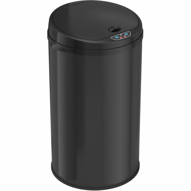HLS Commercial Trashcan Sensor Round Black HLCHLS08RB