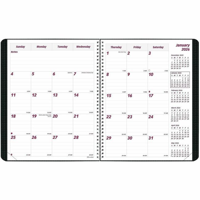 Dominion Blueline, Inc. Schneider Vizz Planner Duraflex Mthly Black REDCB1200VBLK