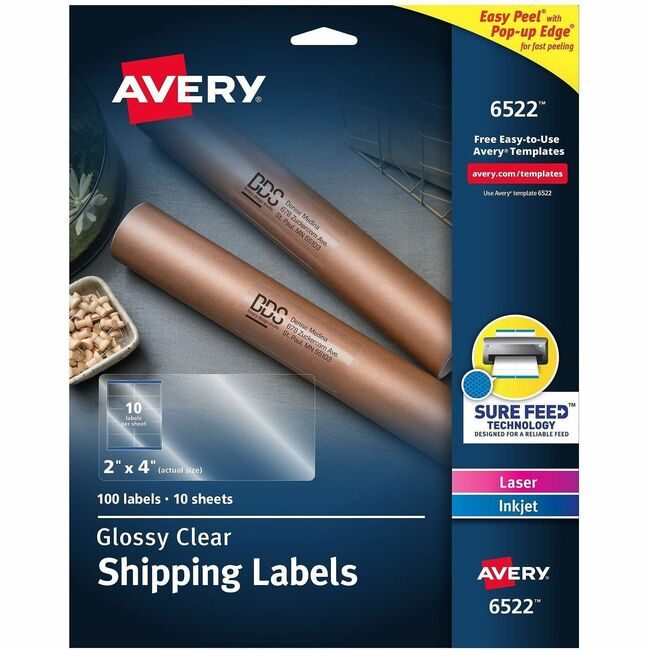 Avery Products Corporation Label Shp 10UP 100 Pack Gclr AVE6522