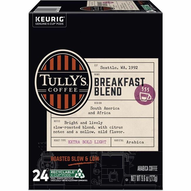 Keurig Dr Pepper / Green Mountain Coffee Roasters Kcup Tullys Brkfstblnd 24BX GMT192719