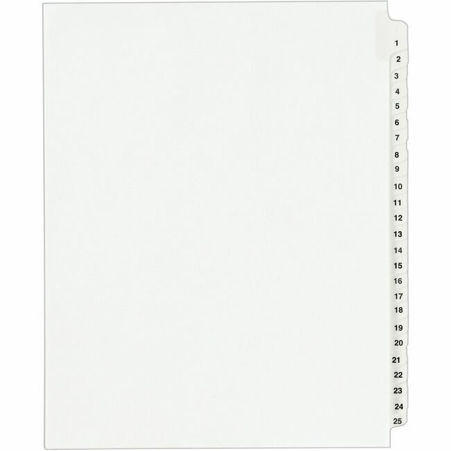 Avery Products Corporation Index Legal Sdtab 1-25 AVE01330