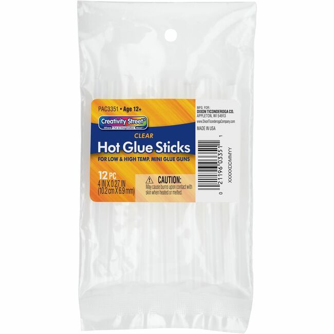 Pacon Corporation Glue Stick 4" Clear 12 Pack PAC3351