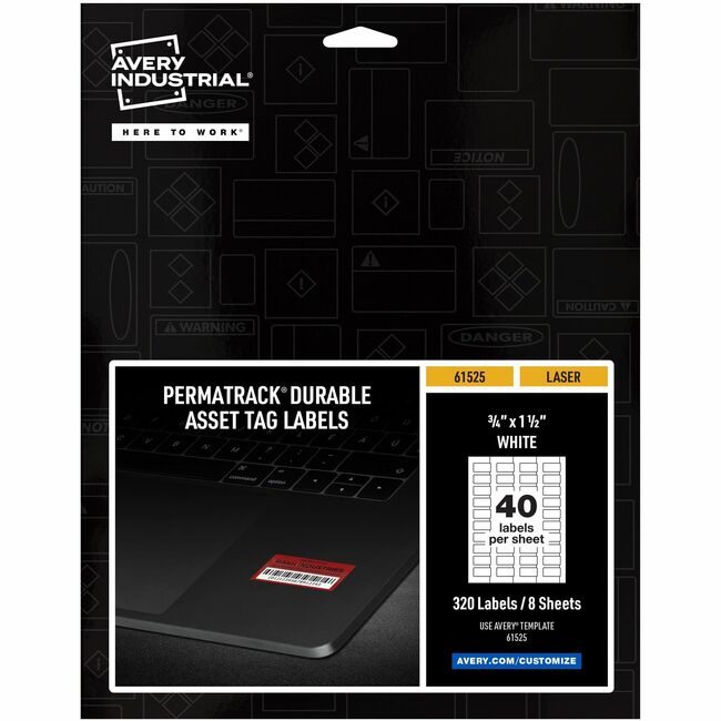 Avery Products Corporation Label Tag Asset White 320 Pack AVE61525
