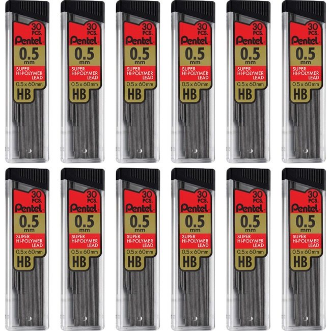 Pentel of America Lead 0.5MM Hb/Black 30 Count PENC25HBBX