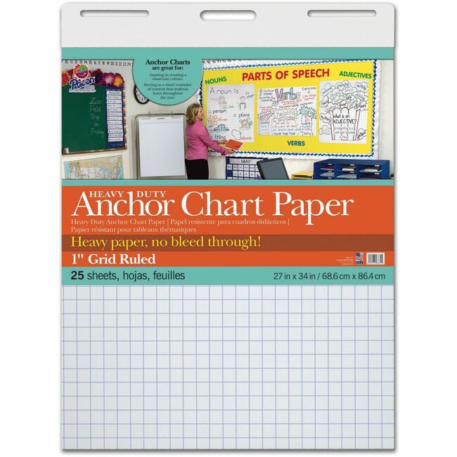 Pacon Corporation Paper Chart 1"RULED 27X34 PAC3372