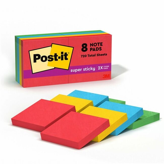 3M Company Notes 2X2 8 Pack Assrtd MMM622-8SSAN