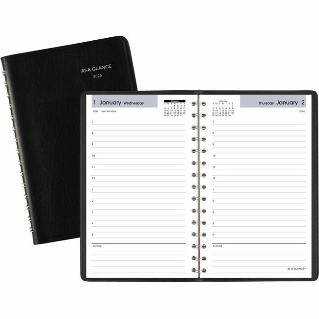 ACCO Brands AT-A-GLANCE Book Appt Daily Hrly 5X8 Black AAGSK44-00