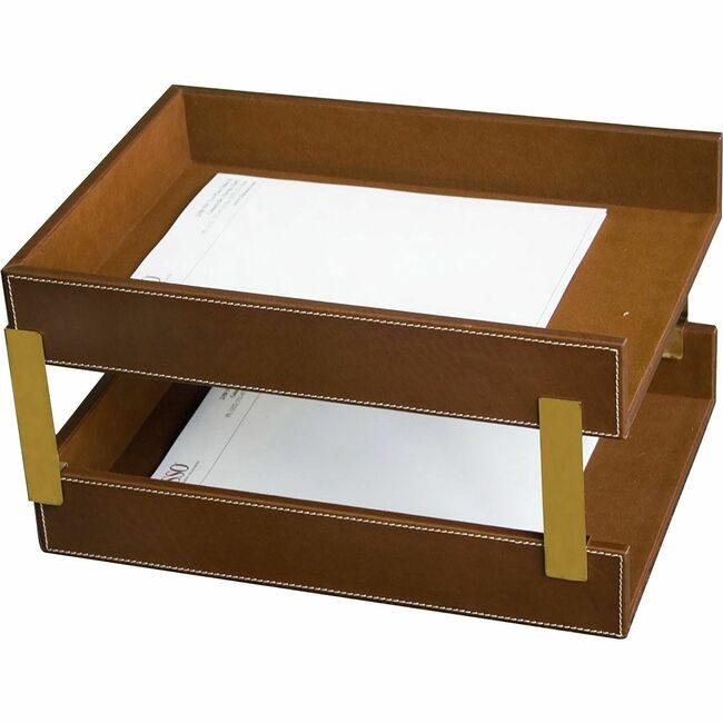 Dacasso Trays Lthr Double Legal Bn DACA3221