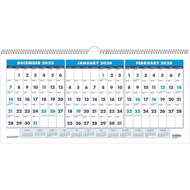 House of Doolittle Calendar Wall 3MTH Horiz HOD3647
