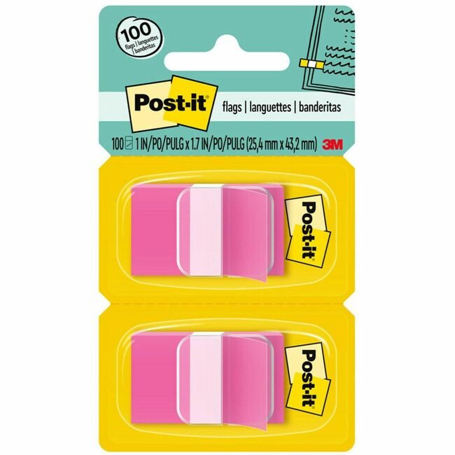 3M Company Flags Post-It 1" 100 Count Bpk MMM680-BP2